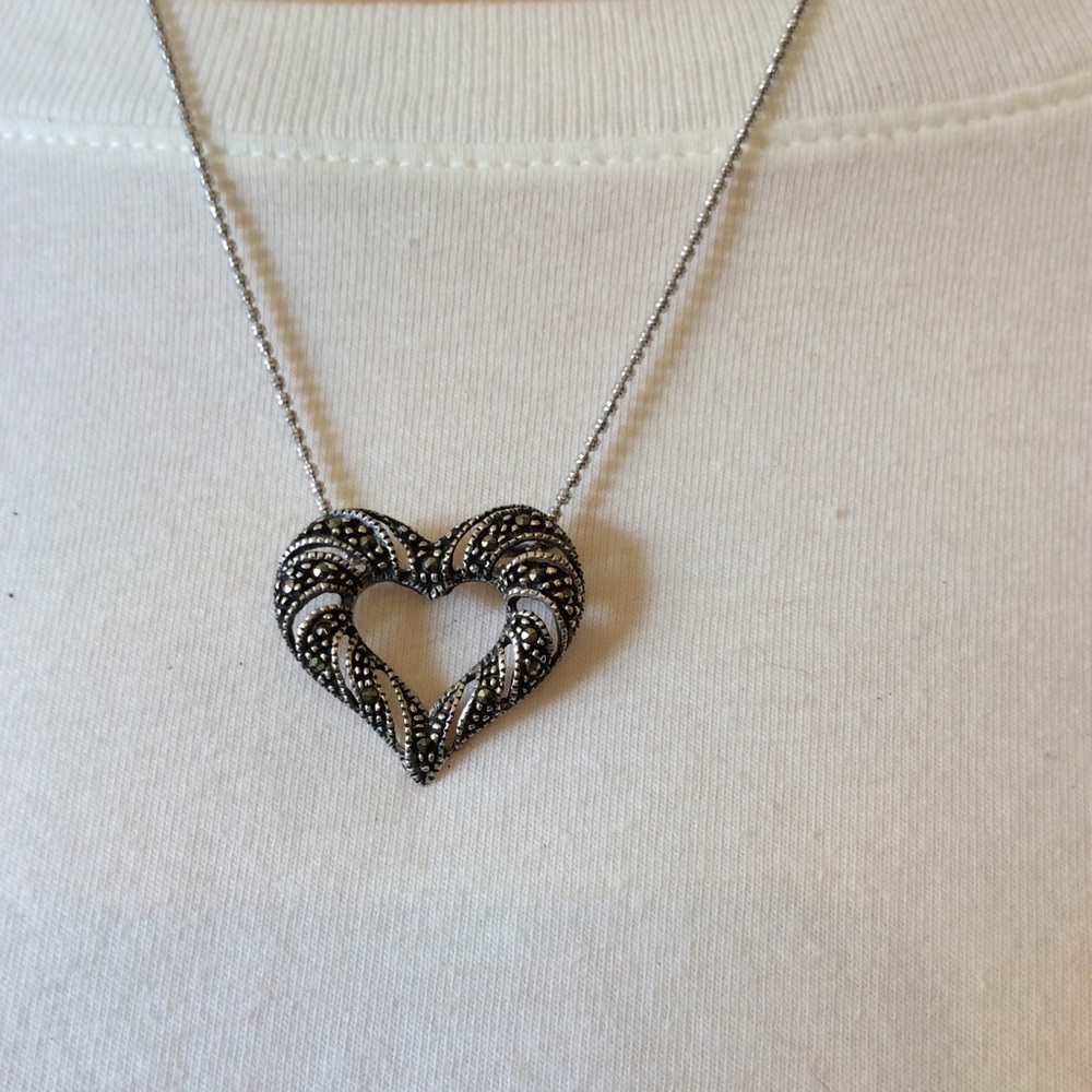 Marcasite Heart Necklace
